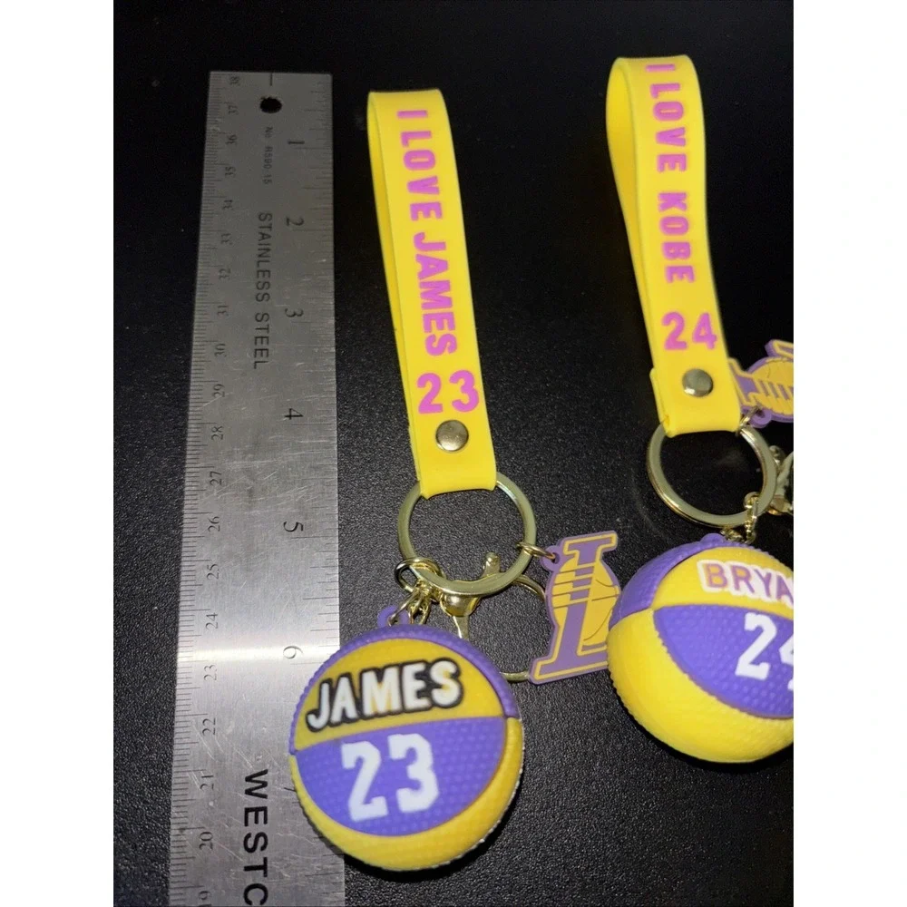 Kobe‎ Bryant & LeBron James Basketball Keychain New W Detachable Hand strap 3755